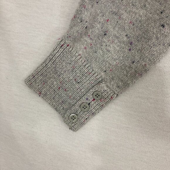 Talbots Gray Confetti Crew Neck Textured Knit Pullover Cozy Sweater XL Preppy - Picture 7 of 9